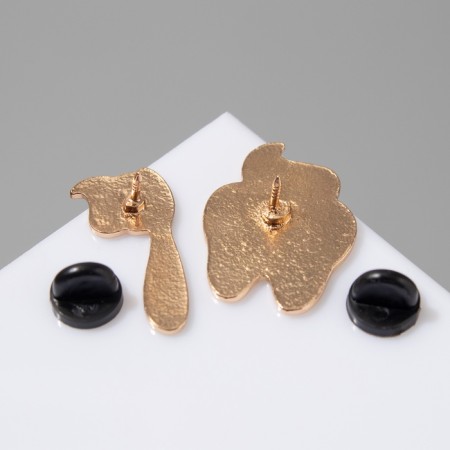 Set of icons (2 pcs.) "Tooth and brush", colored in gold-3