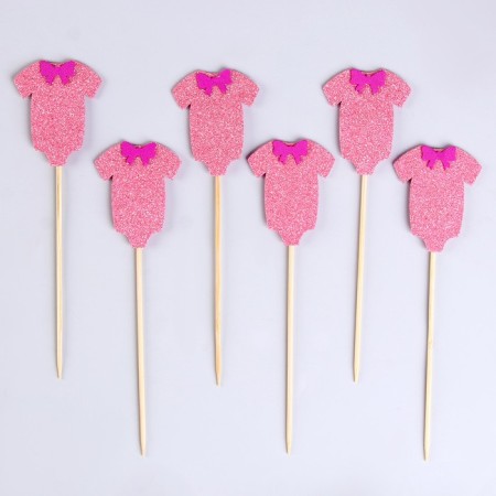 Skewers "Gender Party", in a set of 6 pieces, pink-1