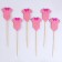 Skewers "Gender Party", in a set of 6 pieces, pink