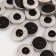 Button, 2 punctures, d = 11 mm, black/silver color
