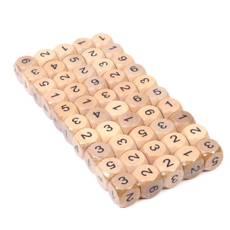 Playing bones, 2.5 × 2.5 cm, set 50 pcs, with numbers-1