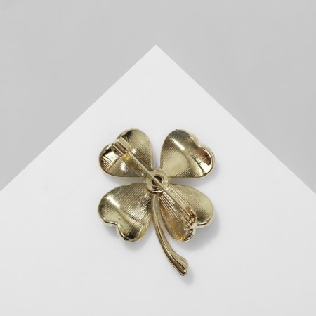 Druz's "Clover" brooch, the color is light green in gold-2