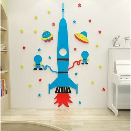 Interior stickers "rocket", children's, decor on the wall, panel 180 x 148 cm