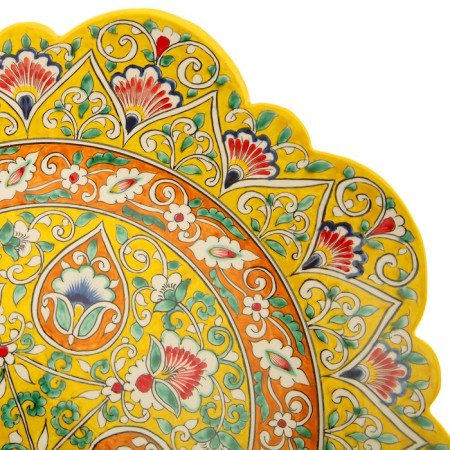 Largan Rishtan ceramics "Flowers", 40 cm, red mix, corrugated-3