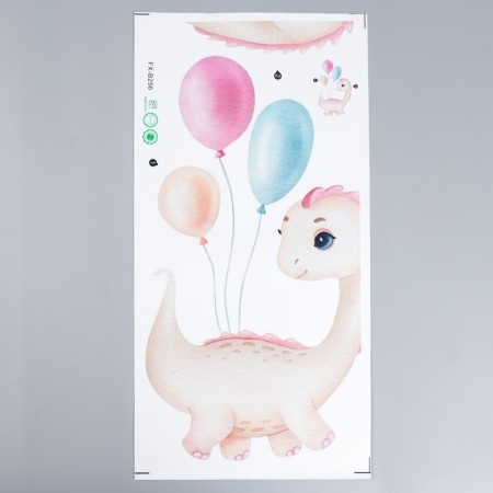 Sticker Plastic Interior color "Dinosaur with balloons" 30x60 cm-1