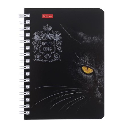 Notebook A6, 80 sheets, in a cage, on a crest, Royal Cats, cardboard cover, OFSET BOLOK, MIX-1