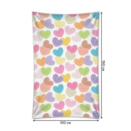 Decorative panel with photo printing "Caramel hearts", vertical, size 100x150 cm-1