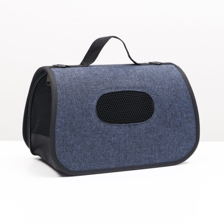 Bag - Animal Carriage "Carpetbegger with a window", 32.5 x 19.5 x 19.5 cm, blue