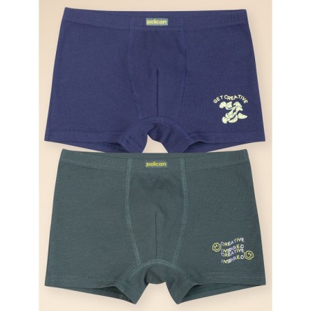 Panties for boys, height 116 cm, dark blue color, khaki, 2 pcs