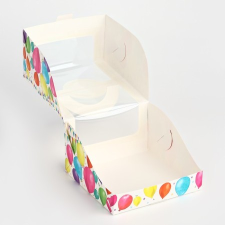 Box under the bento-port with the window "Happy Birthday!", 14 x 14 x 8 cm-3