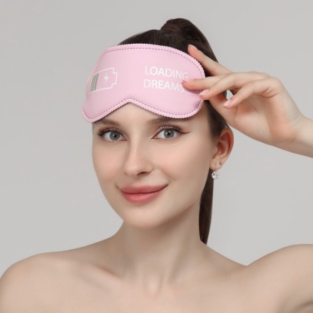 Dream Mask "Charging", 19 × 9 cm, elastic band is single, pink color-1