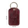 Key leather keychain, label, rectangular, genuine leather, burgundy, deer