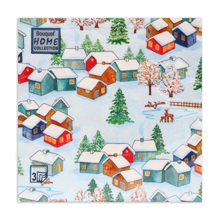 New Year's napkins Paper Home Collection "Winter landscape", 3 layers, 33x33 cm, 20 pcs-1
