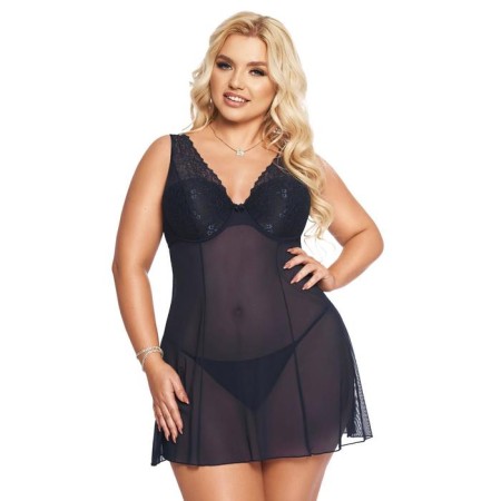 Softline collection brta combination and thongs, blue color, XXL size