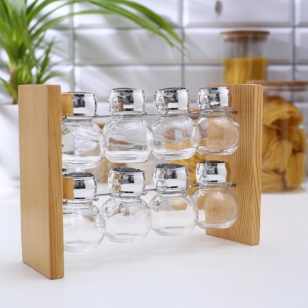 Set for glass spices on the Eco stand, 8 items: 100 ml-1
