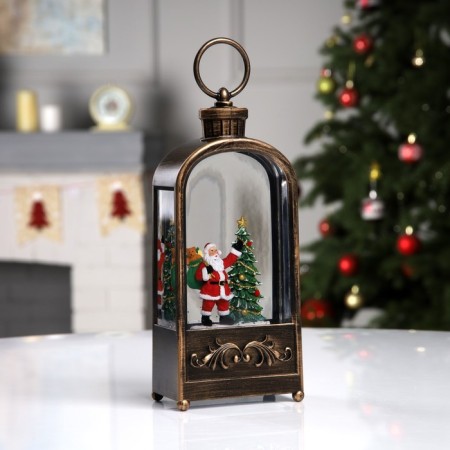 LED figure “Lantern with Santa Claus” 10.2 × 23 × 5.8 cm, plastic, AAX3 batteries (not in the kit), USB, glow warm white-1