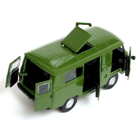 Metal machine "UAZ 3962", inertia, 1:24, light and sound, green color-4