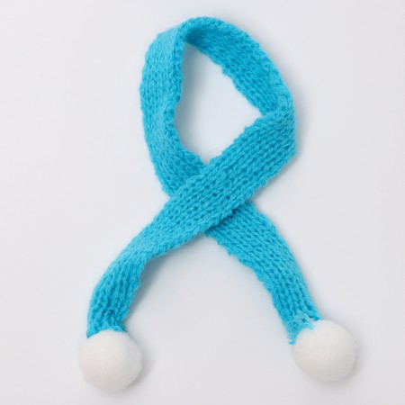 Knitted hat and scarf for toys, blue color-2