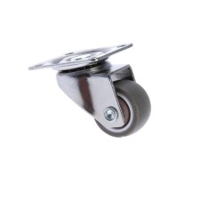 Furniture wheel, d = 25 mm, without brake, soft move, brown