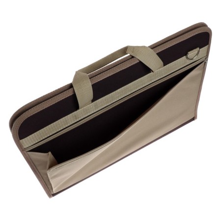 Folder for drawings and drawings for artists A3, 450 x 320 x 30 mm, handles, frame, with pocket, brown/beige, estado-5