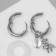 Earrings with the removable element "Transformer" Bear and Dismois Shar, white color in silver