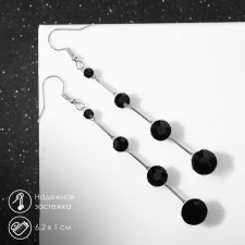 Hanging earrings with rhinestones 