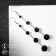 Hanging earrings with rhinestones "Drop" path, black color in silver, 6.2 cm