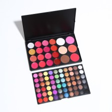 A set of decorative cosmetics (shadows for the eyelids, blush, lip gloss, correctors)