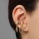 Earring "Kaff" Branch with leaves, color gold