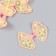 Decor for creativity Textile embroidery "Bow in orange-yellow flowers" 7x5.5 cm