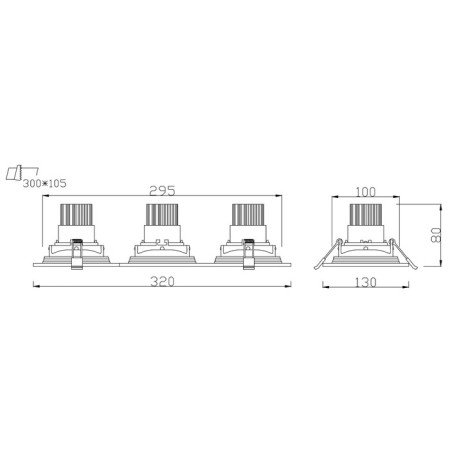 Lamp card-built era SKD-1, 320x130x100 mm, IP40, 27W, 3240LM, 4000K-10