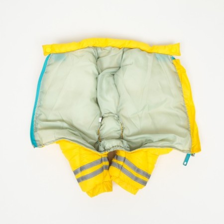 Kombinson for dogs "peas", size 14 (DS 27, OG 38, Osh 30 cm), yellow-6