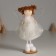 Interior doll "Angel in a white dress with patterns and fluff" 5.5x10x16 cm