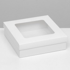 The box is folding, the lid is, with the window, white, 20 x 20 x 6 cm