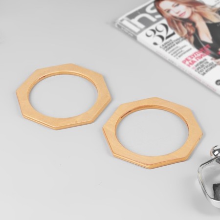 Handles for the bag are wooden, d = 10.5, 13.5 × 13.5 cm, 2 pcs, beige color-2
