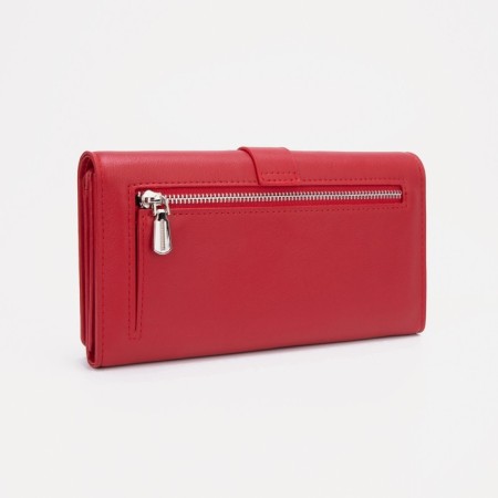 Women's wallet on magnets, red color-1