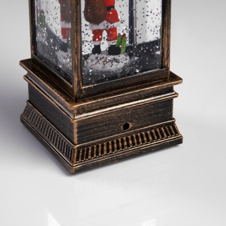 LED figure “Lantern with Santa Claus” 7.8 × 19.5 × 7.8 cm, plastic, AAX3 batteries (not complete), USB, glow warm white-3