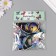 Magnet Plastic "Blobochka Holographic/Cosmonaut" set 12 pcs