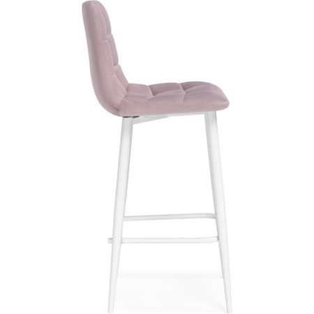 Baric stool for metal/velor, white/pink 43x42x93 cm-2