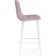 Baric stool for metal/velor, white/pink 43x42x93 cm