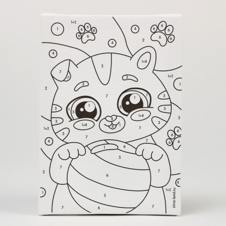 Picture on numbers for children "Kitten with paws", 21 x 15 cm-2