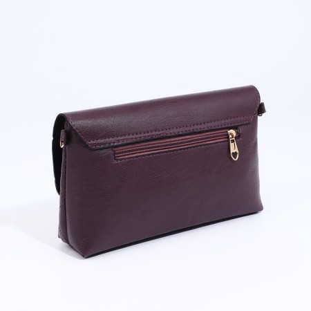 Magneta bag, long belt, purple color-2