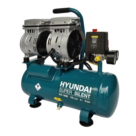 HYUNDAI HYC 1406S compressor, 750 W, 140 l/min, receiver 6 liters, automatic pressure adjustment