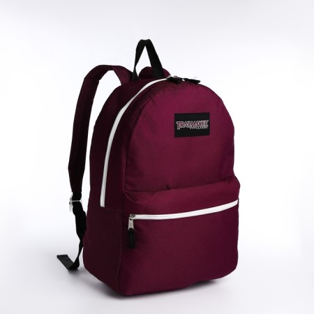 A backpack with a zipper, an outer pocket, burgundy color-2