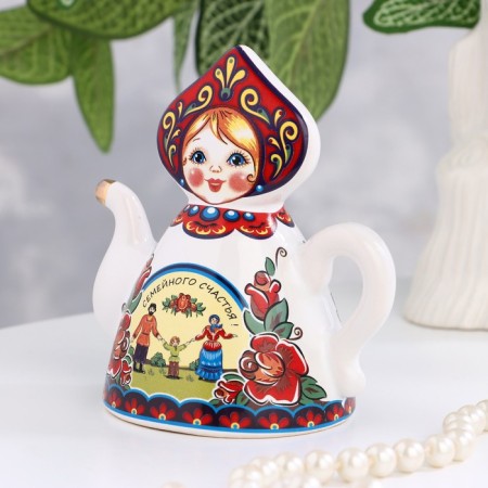 Bell doll on a teapot, 10 cm, mix-6