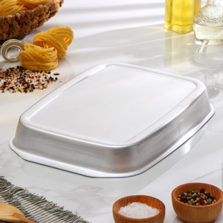 Baking she, 26 × 36 cm, h = 4.5 cm, silver color-4