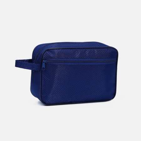 Lightning cosmetic bag, external pocket, pen, blue color