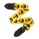 Music Life guitar belt, 60-117x5 cm, skulls on yellow