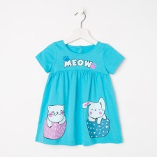 Dress for girls, blue color, height 86 cm (52)