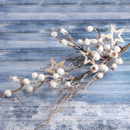 Decor "Winter Magic" Branch with berries and stars, 63 cm